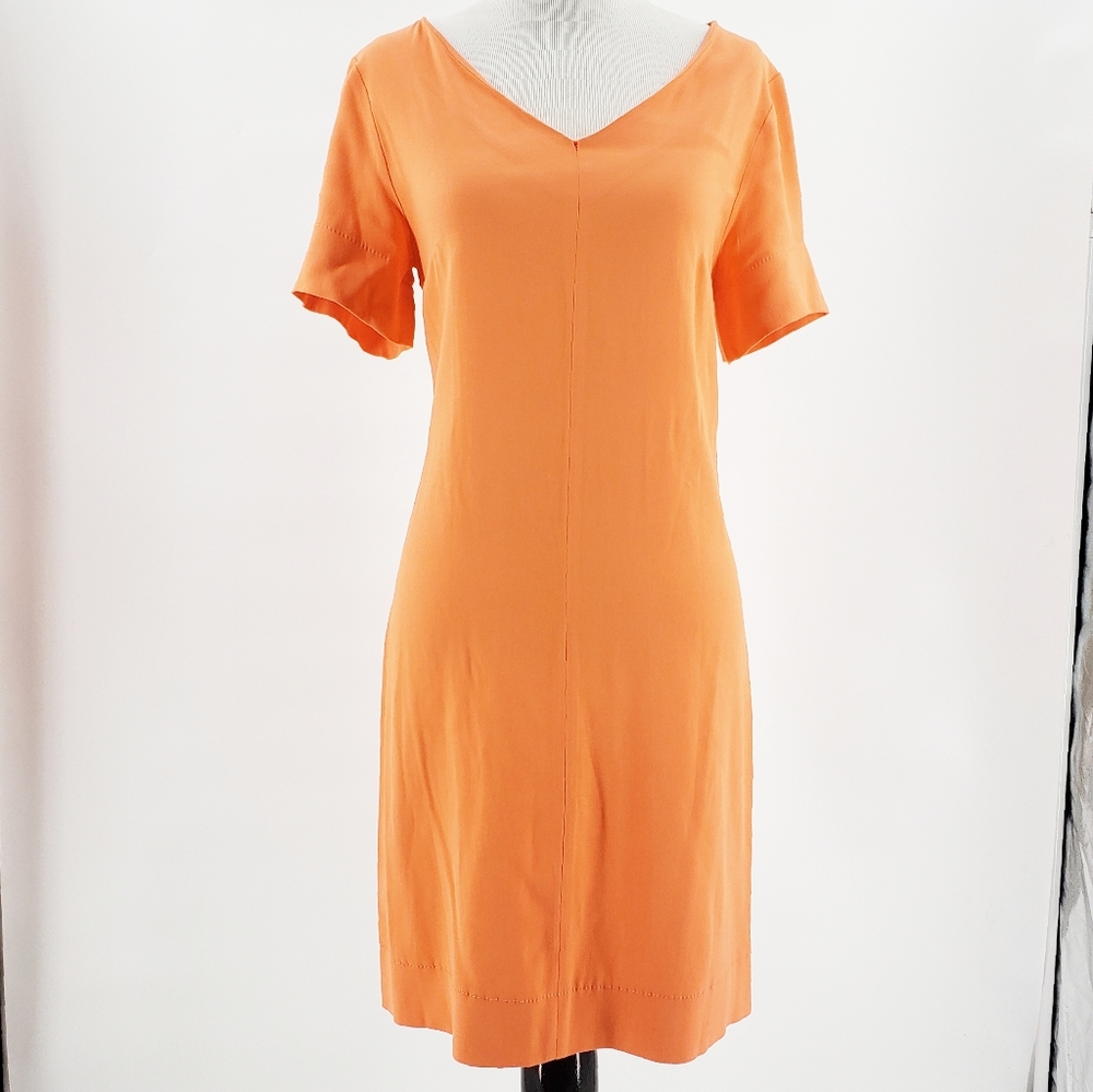 SANDRO Open Back V Neck Casual Mini Dress Orange Dress Size 1